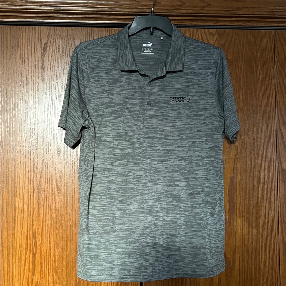 Puma medium gray golf polo.  BRANDED Citation Longitude.Size M.